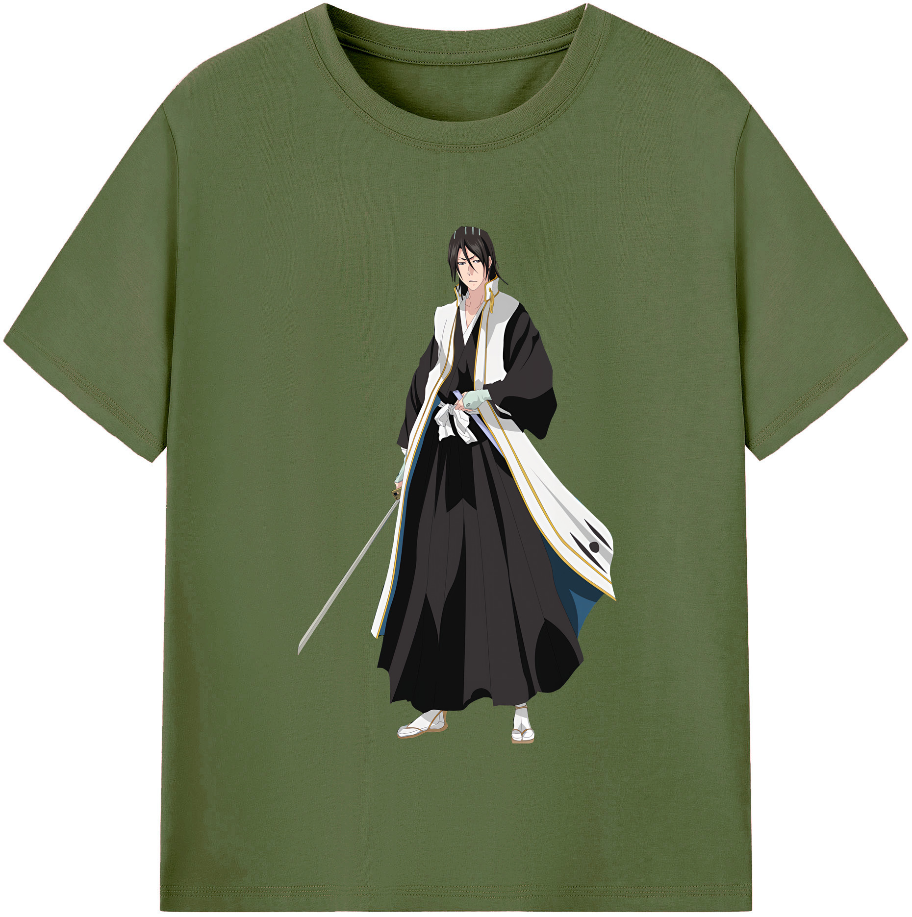 （画像用） ブリーチ くちき びゃくや BLEACH Kuchiki Byakuya 綿100％半袖Tシャツ（フロントプリント）
